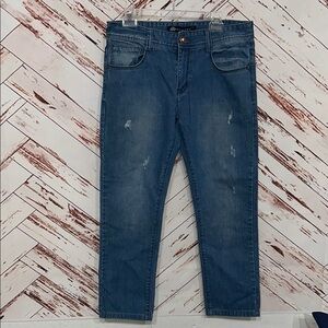 Singkei Women's Blue Cropped Jeans